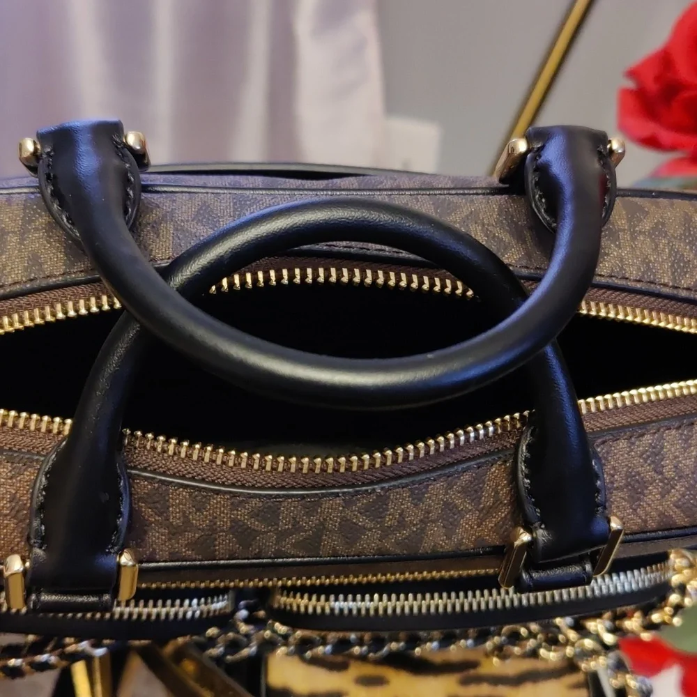 Michael Kors Collection Black and Brown Crossbody Bag - Picture 12 of 12